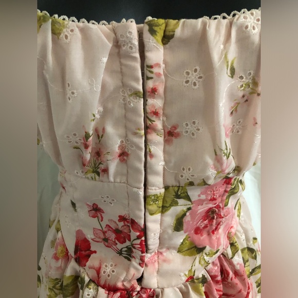 Jessica Simpson red roses eyelet lace fit & flare dress size medium brand new - Picture 9 of 17